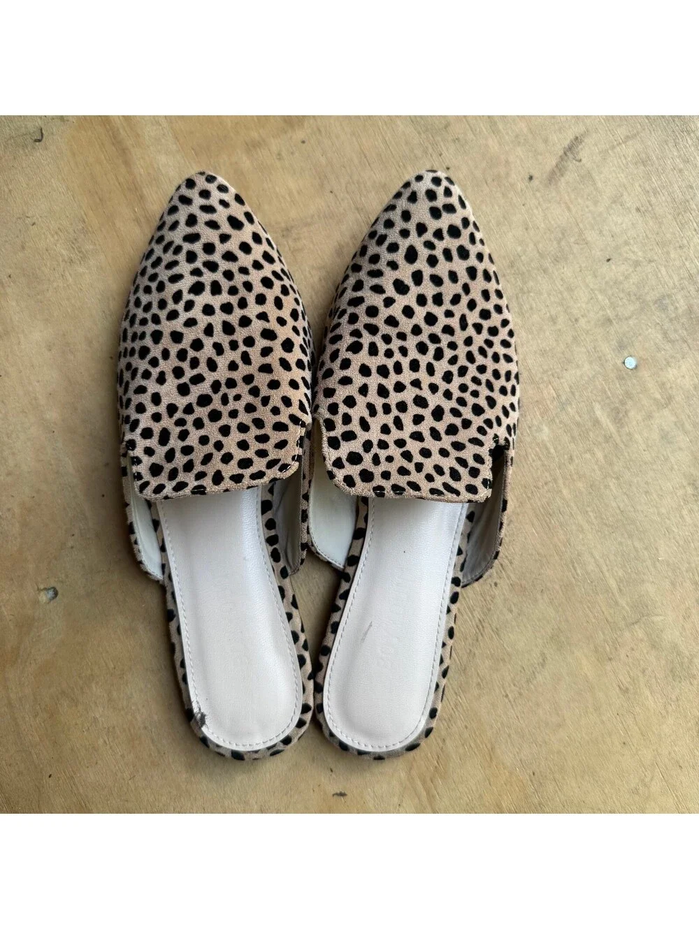 Cheetah Print Pointed Toe D’Orsay Flats Animal Print Slip On Shoes 9.5